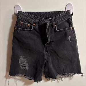 H&M Black Ripped Shorts